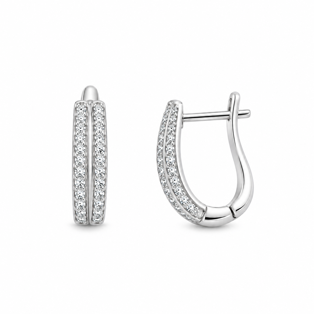 Argola Dupla com Zircônias 🖤