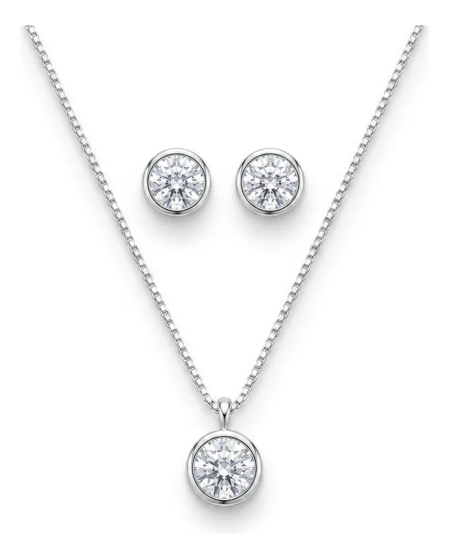 Conjunto Brinco Colar Ponto De Luz